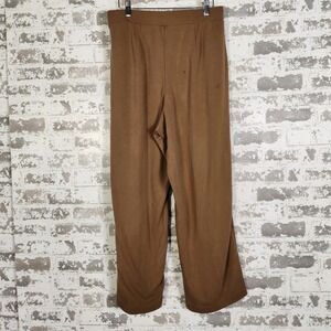 Uniqlo Women's Brown Wide Leg Chic‎ Casual Cropped Pants Size L Comfort Modern